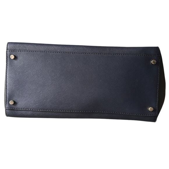 Kate Spade Leather Cameron Street Candace Navy Blue & Cream Crossbody Satchel - Picture 5 of 10